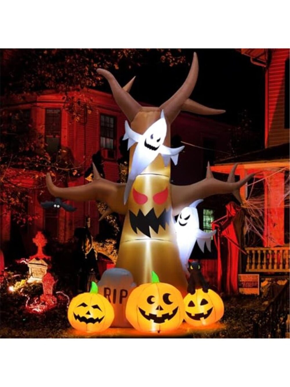 12 FT Halloween Inflatables Tree Outdoor Decorations Blow Up Yard Scary